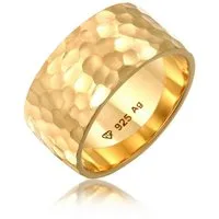 Elli Fingerring Breit Bandring Gehämmert Matt Schmuck Geschenk 925er Silber