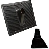 PremiumX SAT-Halterung Dachabdeckung Aluminium Ziegel Schwarz Pfanne für Sat Mast Manschette