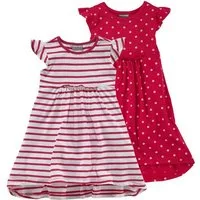 KIDSWORLD Jerseykleid für kleine Mädchen (Packung, 2-tlg., 2) festliche Anlässe, kniefrei, modischer Stil, aus reiner Baumwolle