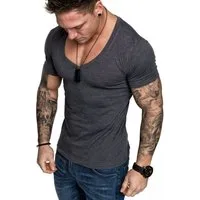 Amaci&Sons T-Shirt EUGENE Basic T-Shirt mit V-Ausschnitt Herren Einfarbig Vintage V-Neck Basic V-Ausschnitt Shirt