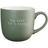 ASA SELECTION Tasse HEY!, Henkelbecher, Grün, Weiß, 600 ml, 1-tlg., New Bone China, spülmaschinengeeignet