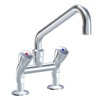 KWC Zweigriffmischer GASTRO Schwenkauslauf, AD153 A300 B 498 C 591, chromeline,118413 118413