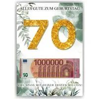 Tigerlino Poster Geldgeschenk Geburtstag Männer Frauen Geburtstagsgeschenk, 70. Geburtstag