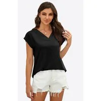Imily Bela T-Shirt Damen mit V-Ausschnitt (Packung, 1-tlg., 1per-Pack) in Unifarbe