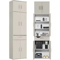 mokebo Mehrzweckschrank Der Extralange Made in Germany, Büroschrank, Aktenschrank, Flurschrank in Beige