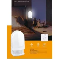 TRANGO LED Nachtlicht, Bewegungsmelder, 11-038 LED Sensor Nachtlicht in Weiß mit Automatikfunktion direkt 230V mit Bewegungssensor, Sicherheitslicht, Steckdose Lampe, Wandlampe, Orientierungslicht Einschlafhilfe 3000K warmweiß