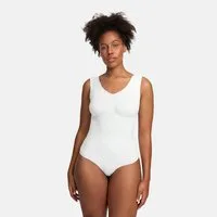 cfab Shaping-Body Tank Bodysuit Sculpting Shapewear mit Slip-Weiß-5XL (1-tlg)
