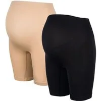 Herzmutter Umstandsslip Überbauchslip-Schwangerschaftsslip mit langem Bein - Nahtlos-Stützend (2-St)