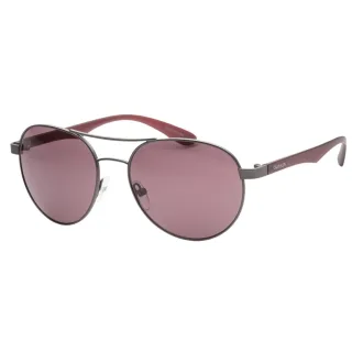 Calvin Klein - Sonnenbrille mit mattem, metallgrauem Rahmen und rosa Gläsern