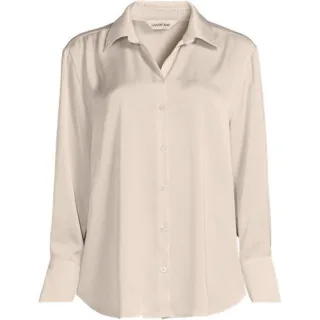 Satinbluse für Damen in Petite-Größe, Damen, size: petite, Lila, Polyester, by Lands' End