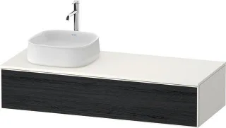 Duravit Zencha Konsolenwaschtischunterbau wandhängend Eiche Schwarz & Weiß Matt & Supermatt 1300x550 ZE4812L16840000