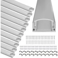 Clanmacy LED-Stripe-Profil 20x 1M LED Aluminium Profile Aluprofil Alu Schiene Leiste Leuchte