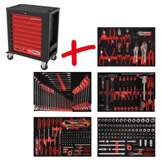 KS Tools Performanceplus Werkstattwagen-Satz P15 mit 279 Werkzeugen für 5 Schubladen - 815.5279