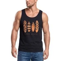Neverless Tanktop Herren Tank-Top Surfing Fashion Aufdruck Long Beach Surfboard Sommer mit Print