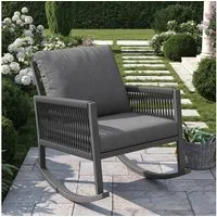 Flieks Gartenstuhl, Outdoor Schaukelstuhl Einzelstuhl mit Kreuzseilwebtechnik 79x65x78cm