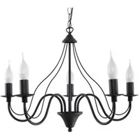 SOLLUX lighting Kronleuchter Kronleuchter Minerwa 5 Schwarz, Nicht enthalten