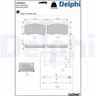 Delphi Bremsbel?ge hinten Tesla Model LP5009EV