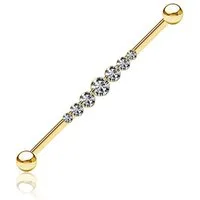 viva-adorno Piercing-Set Industrial Piercing Scaffold Ohr Piercing Barbell Zirkonia, Kristall Reihe