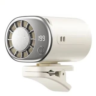 Portable Car Fan Interior Clip LED Display 360° Rotatable Backseat Fan USB Rechargeable Powerful Cooling Ultra Mini Univ