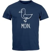 MoonWorks Print-Shirt Herren T-Shirt Frontprint Moin Möwe Geschenk für Nordlichter mit Print