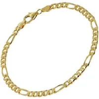 trendor Gliederarmband Gold auf Silber 925 Figaro Breite 4,3 mm