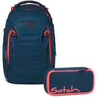 Satch Schulranzen Schulrucksack-Set MATCH Pink Phantom 2-teilig (2-teilig), Laptop-Fach, Your-Size-System, Schulranzen