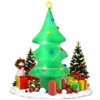 FIVMEN Schneemann 150/180/240cm Weihnachtsdeko Aufblasbarer Groß Santa Mit LEDs, Weihnachtsdekorationen für Garten Party