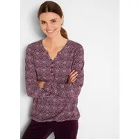 bonprix Tunikashirt Loose Fit Passform, Langarm-Design, aus Baumwolle und Viskose