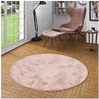 Pergamon Fellteppich Fellteppich Luxus Super Soft Plush Rund, Rund, Höhe: 25 mm