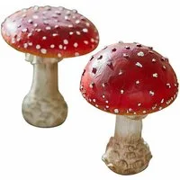 Mirabeau Dekoobjekt Deko-Pilz 2er Set Quintelle rot/weiß