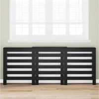 vidaXL Heizungsverkleidung, Heizkörperabdeckung Schwarz Eichen-Optik 205 x 21,5 x 83,5 cm