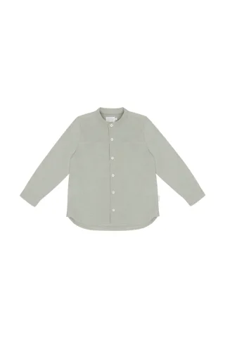 Leevje Hemd in Leinenoptik 'Soft Green' 134/140