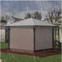 Outsunny Pavillon-Schutzhülle Pavillon 3x3m, wasserdicht, stabil, winterfest (Abdeckung, 1-St., Schutzhaube), Regenschutz Plane für Gartenzelt, Transparent