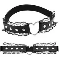 Metamorph Textilband Halsband Lovelace, Elastischer Halsschmuck für Gothic, Fetish und Leather-Look