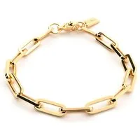 THIORA Armband Island Links Damen Armband – Verstellbare Gliederkette vergoldet (Einzelartikel, Einzelschmuckstück – Armband), Verstellbar, Wasserfest, Allergikerfreundlich, Hautfreundlich