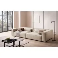LeGer Home by Lena Gercke 3-Sitzer PIARA XXL, Sofa mit Kedernaht in Cord, Leinenoptik o. Strukturstoff, schwarze Füße, bequemer Sitzkomfort, extra tiefe Sitzfläche