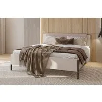 OTTO home Bett Jukon, mit gepolstertem Kopfteil, Füße aus Metall, modernes Design (3 Breiten:100cm, 160cm und 180cm), in drei Größen, perfekt auch als Jugendbett