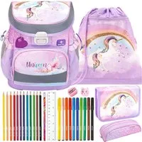 Belmil Schulranzen Set Mini Fit 10-teilig 2026 Mädchen Unicorn steigend