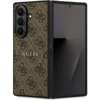 Guess Handyhülle Case Galaxy Z Fold 7 Kunstleder braun MagSafe kompatibel Logo goldfarb 8,0 Zoll, Kantenschutz