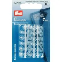 Stofferia Stoff Annäh-Druckknöpfe KST 7 mm transparent, Meterware