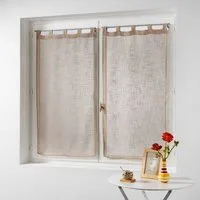 Douceur d'intérieur Gardine Küchengardine HALTONA, kurz, 60 x 160 cm, braun, 2 Stück (2 St), modern