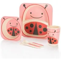 all Kids United Kindergeschirr-Set ALL KIDS UNITED 5-tlg. Kindergeschirr-Set mit Tier-Motiv (5-tlg), BPA-freier Kunststoff, Teller, Schüssel, Besteck, Becher