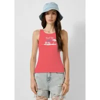QS Muskelshirt T-Shirt Geripptes Tanktop mit Print