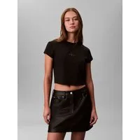 Calvin Klein Jeans T-Shirt MONOGRAM BABY TEE Rundhalsausschnitt, taillenlang