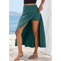 LASCANA Maxirock mit integrierter Shorts und kleiner Tasche langer Strandrock, luftiger Sommerrock mit Shorts, Jerseyrock