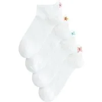 Next Basicsocken Sneaker-Socken mit gesticktem Motiv, 4er-Pack (1-Paar)