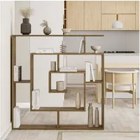 Decortie Bücherregal Labirent, Modernes Bücherregal, Raumtrenner, 125 x 22 x 129 cm