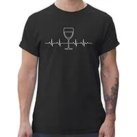 Shirtracer T-Shirt Herzschlag Wein Vino Weinliebhaber Symbol und Zeichen Outfit