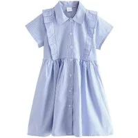 Next Hemdblusenkleid Schulkleid mit Vichykaros und Rüschen (1-tlg)
