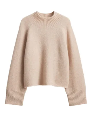 someday - Strickpullover mit Stehkragen - Tinila beige - Gr. - 38